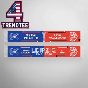 Crystal Palace 2026 UECL Conference League Leizig Final Vs Rayo Vallecano Scarf