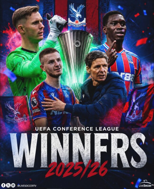 Crystal Palace FC 2026 UEFA Conference League Champions Winners