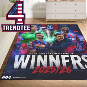 Crystal Palace FC 2026 UEFA Conference League Champions Winners Home Decor Rug Carpet