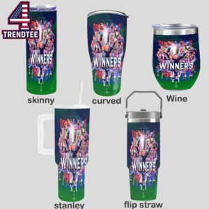Crystal Palace UEFA Conference League 2026 Champions Leizig South London And Pround Skinny Curved Wine Stanley Flip Straw Tumbler