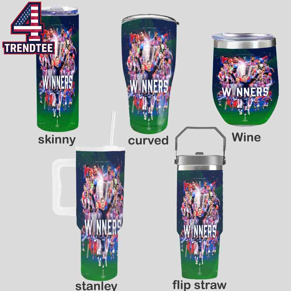 Crystal Palace UEFA Conference League 2026 Champions Leizig South London And Pround Skinny Curved Wine Stanley Flip Straw Tumbler Crystal Palace UEFA Conference League 2026 Champions Leizig South London And Pround Skinny Curved Wine Stanley Flip Straw Tumbler
