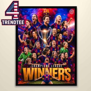 FC Barcelona Femeni Women 2026 UWCL Winners Champions Campiones D’Europa Home Decor Poster Canvas