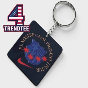 FC Barcelona Femeni Women UWCL Winners 2026 Champions El Nostre Cami Present I Futur Acrylic Wood Keychain