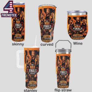 New York Knicks 2026 Eastern Conference Champions Skinny Curved Wine Stanley Flip Straw Tumbler
