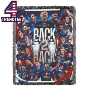 Paris Saint Germain PSG 2026 Champions League Winner Champions Back 2 Back Blanket
