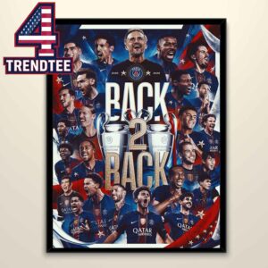 Paris Saint Germain PSG 2026 Champions League Winner Champions Back 2 Back Home Decor Poster Canvas