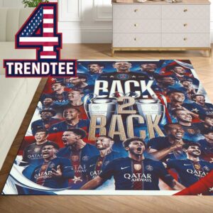 Paris Saint Germain PSG 2026 Champions League Winner Champions Back 2 Back Home Decor Rug Carpet