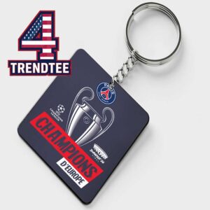 Paris Saint Germain PSG 2026 Champions League d’Europe Winners Acrylic Wood Keychain