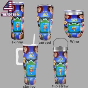 Toy Story 5 Disney Movie 2026 June 19th In 3D Skinny Curved Wine Stanley Flip Straw Tumbler