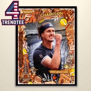 Alexander Zverev 2026 Roland Garros Champions First Grand Slam Home Decor Poster Canvas