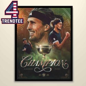 Alexander Zverev 2026 Roland Garros Champions Home Decor Poster Canvas
