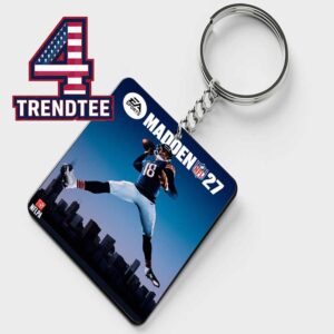 Caleb Williams Madden 27 Cover Chicago Bears NFL Acrylic Wood Keychain