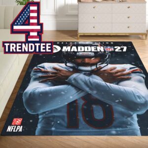 Caleb Williams Madden 27 Cover Deluxe Edition NFL Chicago Bears Home Decor Rug Carpet