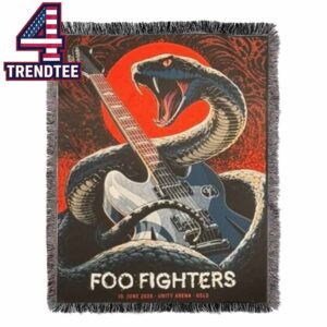 Foo Fighters Unity Arena Oslo 2026 June 10th Hooded Fleece Woven Blanket Tapestry