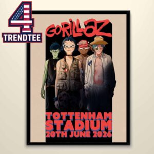 Gorillaz Tottenham Stadium 2026 London June 20th Home Decor Poster Canvas