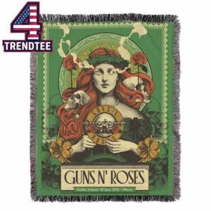 Guns N’ Roses 3Arena 2026 Dublin Ireland June 10th Hooded Fleece Woven Blanket Tapestry