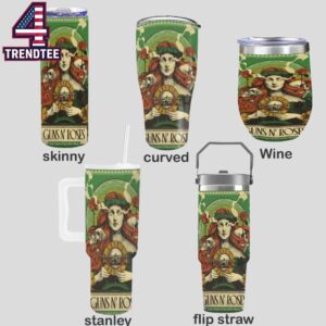 Guns N’ Roses 3Arena 2026 Dublin Ireland June 10th Wine Stanley Flip Straw Cup Tumbler