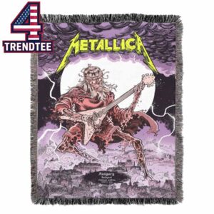 Metallica Puskas Arena 2026 Hungary June 11th Limited Hooded Fleece Woven Blanket Tapestry