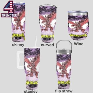 Metallica Puskas Arena Budapest 2026 Hungary June 13th Wine Stanley Flip Straw Cup Tumbler