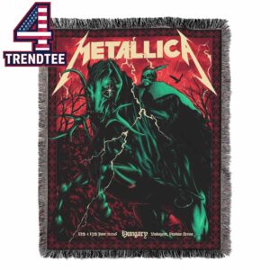 Metallica Puskas Arena Budapest 2026 June 11th 13th Pop Up Hooded Fleece Woven Blanket Tapestry