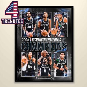 San Antonio Spurs 2026 NBA Western Conference Champions Collage Home Decor Poster Canvas