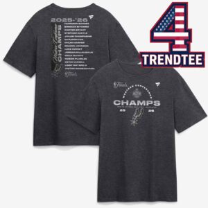 San Antonio Spurs 2026 NBA Western Conference Champions Roster Two Sided T-Shirt