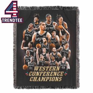 San Antonio Spurs 2026 Western Conference Champions Hooded Fleece Woven Blanket