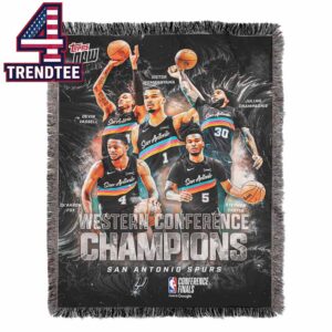 San Antonio Spurs 2026 Western Conference Champions Team Hooded Fleece Woven Blanket