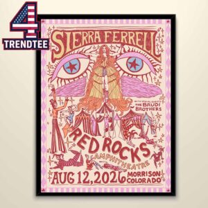Sierra Ferrell Red Rocks Amphitheatre 2026 Morrison CO August 12th Home Decor Poster Canvas