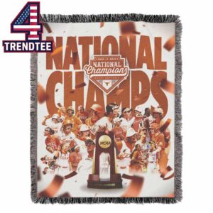 Texas Softball 2026 NCAA Softball National Champions Hooded Fleece Woven Blanket Tapestry